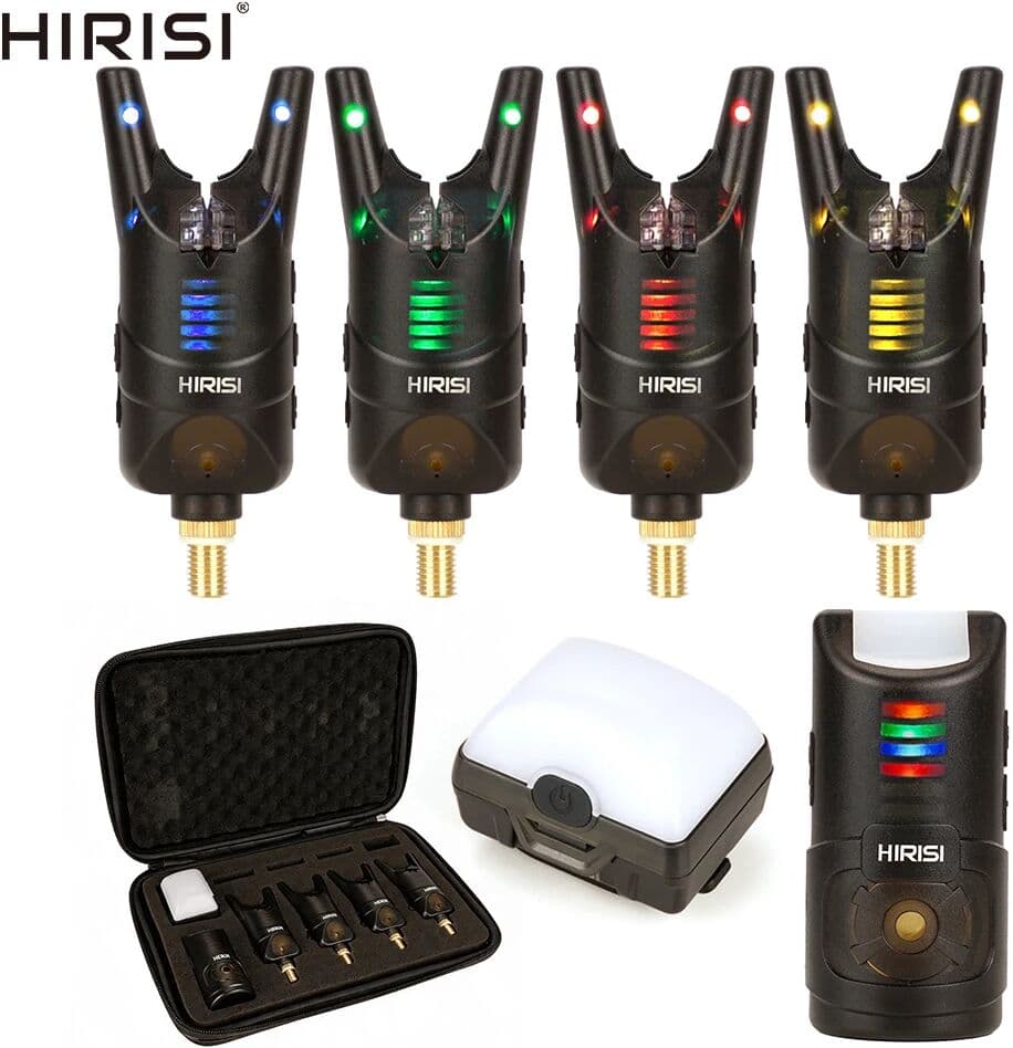 Hirisi S1A-4D Carp Fishing Alarm Set with Camping Light Waterproof Adjustable Bite Alarm Indicator Fishing Tools