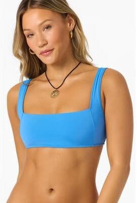 O'Neill s Saltwater Solids Westwater Bikini Tank Bikini Top in Blue, Size 2XL, Elastane/Polyamide