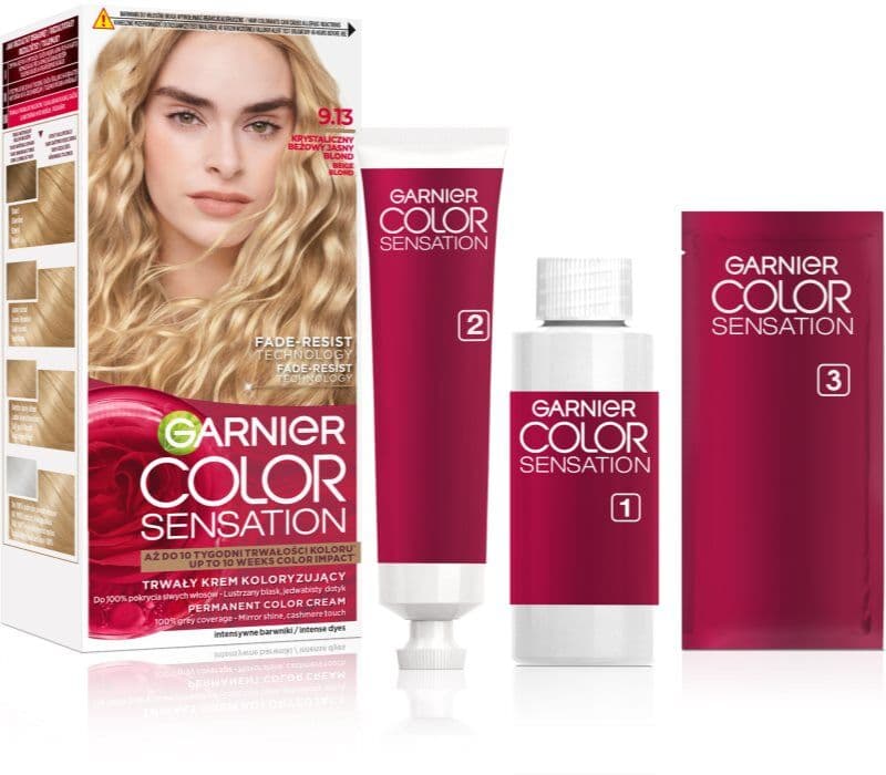 Garnier Color Sensation farba do włosów odcień 9.13 Krystaliczny Beżowy Jasny Blond 1 szt.