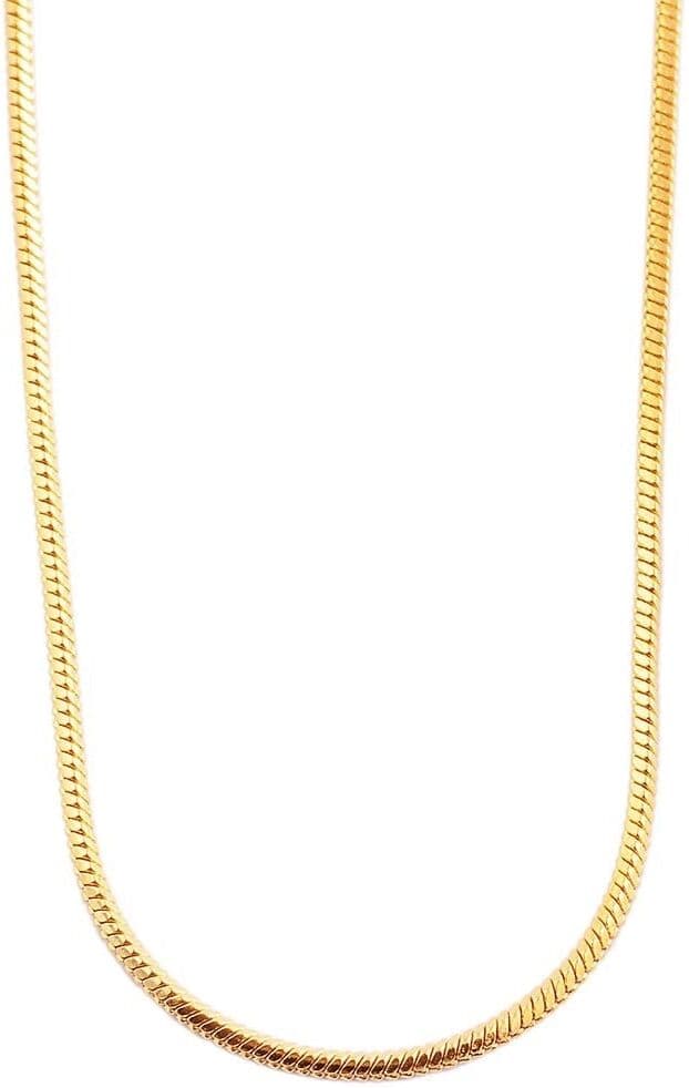 Kette ohne Anhänger ADELIA´S "Damen Edelstahl Schlangenkette Halskette" Gr. 50, gold, Halsketten, Damen, 50, Edelstahl
