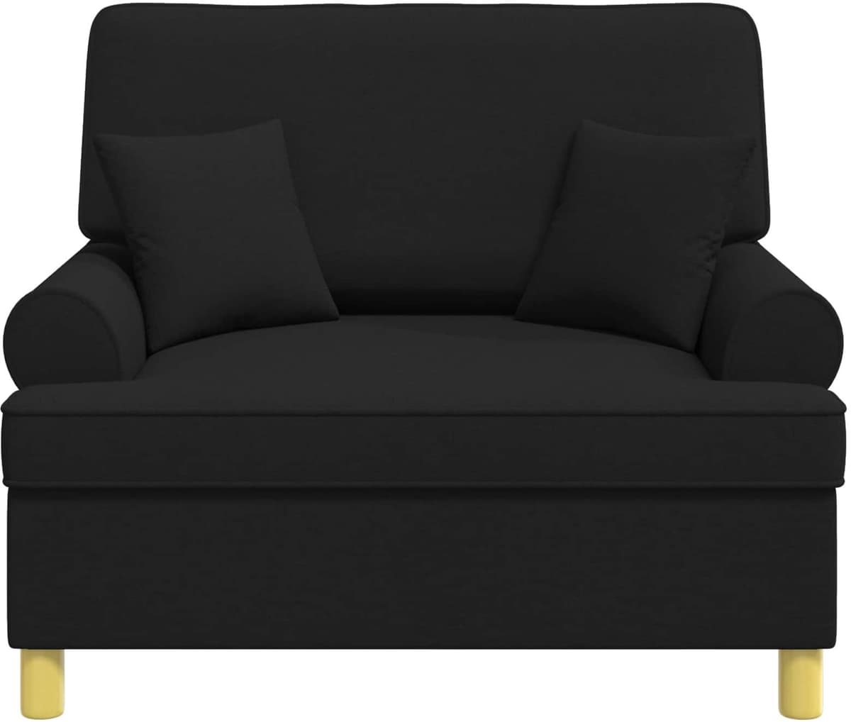 vidaXL Fauteuil XXL avec coussins Noir Tissu