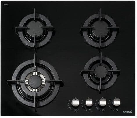 Cata Placa gas 4 quemadores - CCI 6031 BK. Cristal negro