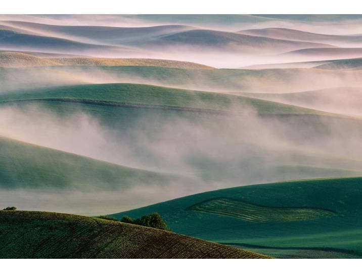 Fotobehang Foggy Hills I DD118914 A.S. Création Designwalls Geel Vlies 384 X 260 cm (8 delen) Goedkoop fotobehang