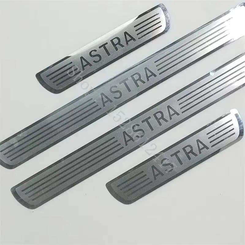 NONE Car Accessories For Opel Vauxhall ASTRA G H J K GTC 2010~2020 Stainless Door Sill Scuff Plate Trim Kick Pedal Protectors  Trim
