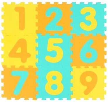 Costway 9 Pieces Interlocking Foam Puzzle Floor Mat with 3 Marker Discs-Yellow