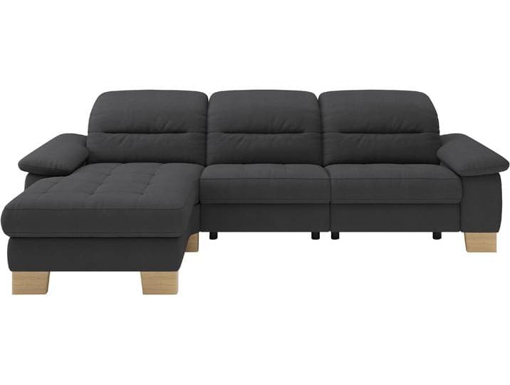 Ecksofa HOME AFFAIRE Basel, mit vollmotorischem Relaxkomfort, Breite 283cm , grau, B:280cm H:84cm T:184cm, 100% Polyester, Sofas, Ecksofa
