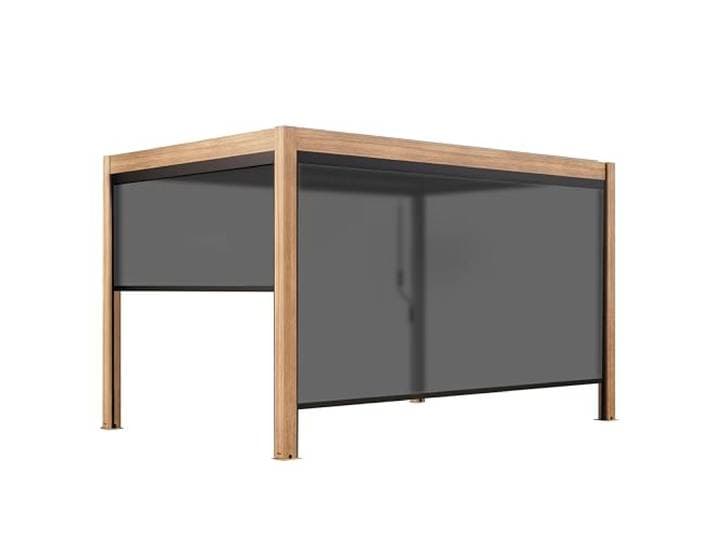 Pergola bioklimaat, vrijstaand, 3 x 4 m en 2 jaloezieën, hout, grijs