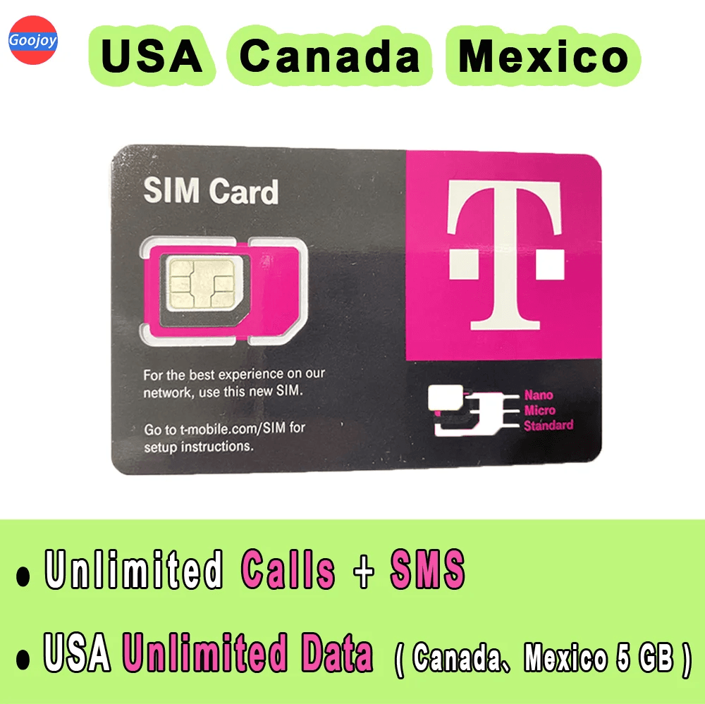 NONE USA Unlimited Data & CALL & SMS（Canada，Mexico 5GB）USA Prepaid Sim Card ,5G/4G Unlimited Internet，America，Canada，Mexico LTE Data.