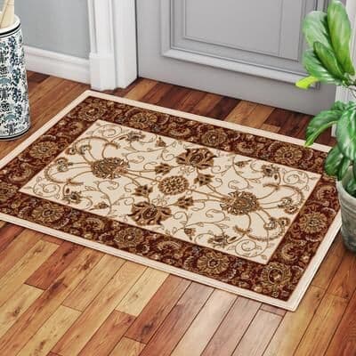 Kodotan sofa Ivory 2 ft. x 3 ft. Luxury Area Rug, 0.43 Pile Height – Sophisticated Warmth for Any Room - 2 ft. x 3 ft.