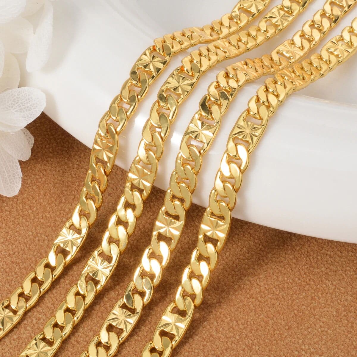 Diana baby Gold Plated Copper Chain Unisex 40-60cm Long Necklace Chains Gifts For Men Women Fashion Jewelry Chokers Necklase Daily Wear