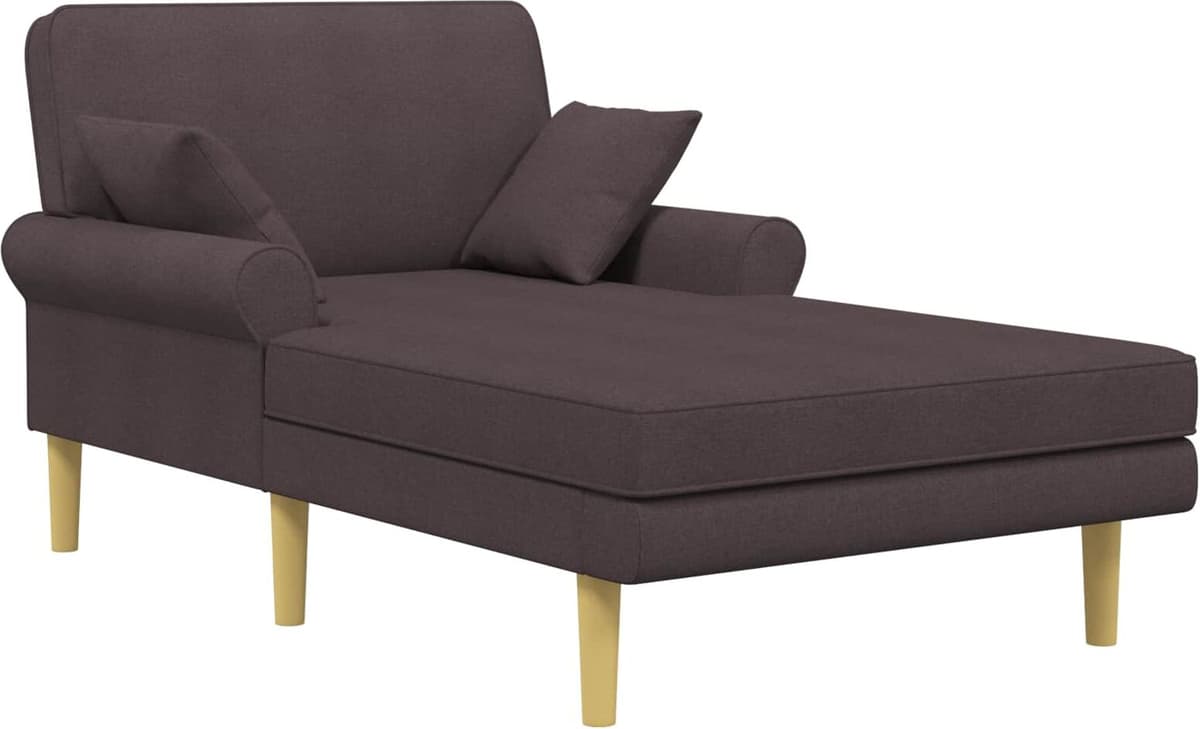 vidaXL Méridienne Marron foncé Tissu