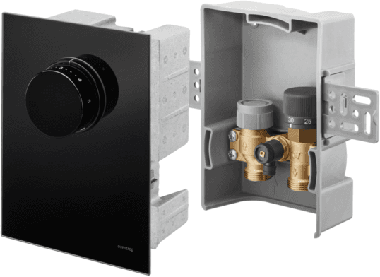 Oventrop Unibox Temperaturregler 1022781 Echtglas schwarz, für Raum- und Rücklauf
