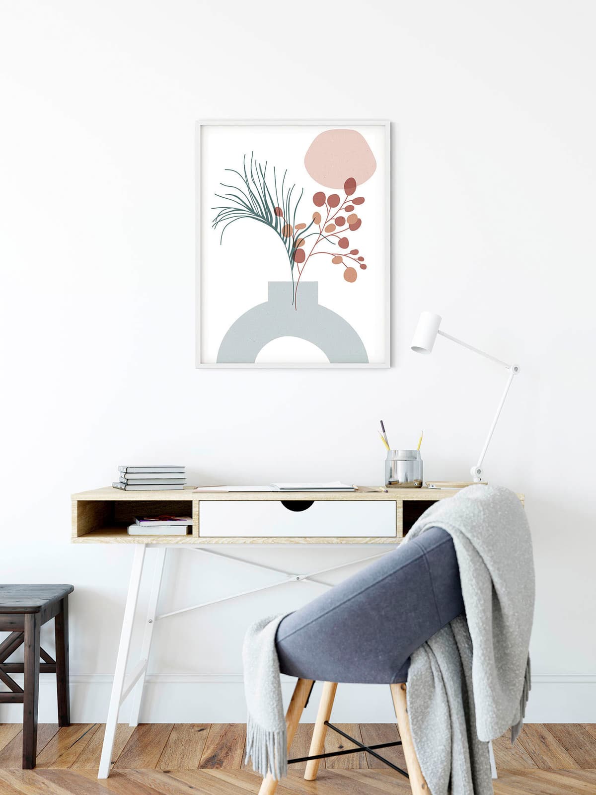 Bild KOMAR "Bohemian Vase", bunt (farbe bild(er): pastell), B:30cm H:40cm, Holz, Papier, Bilder, Bild, Wandbild zur Dekoration - ohne Rahmen farbe bild(er): pastell B/H/T: 30cm x 40cm, Wandbild Natur, 1 Stk.