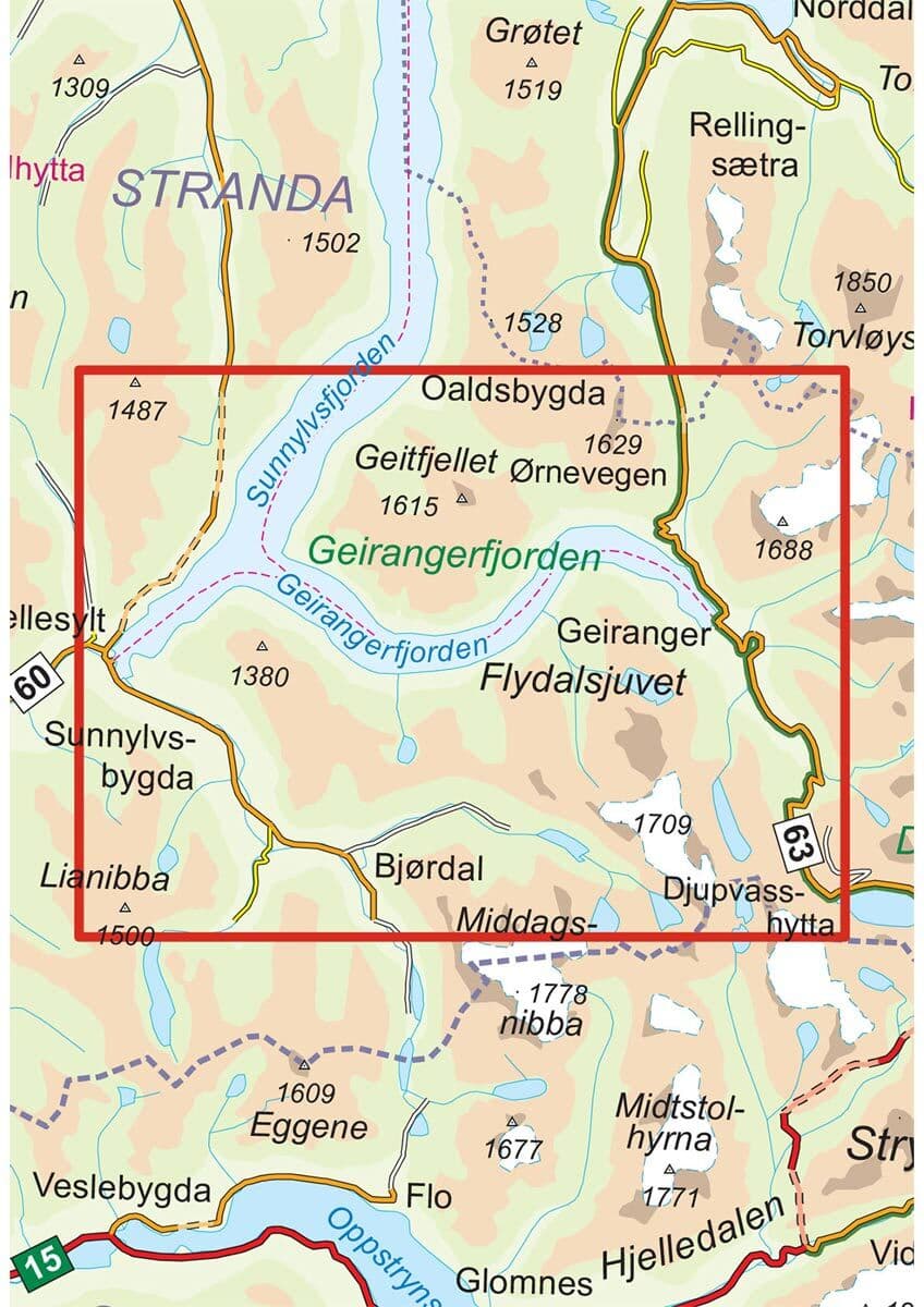 Nordic Maps Geirangerfjorden Dnt Turkart