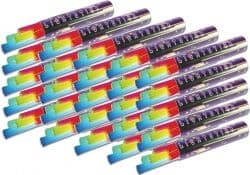 Knæklys 2500 stk. / 20cm. i blandet farver med samleled (50 pa blandede lyspinde