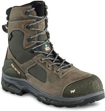 "Irish Setter By Red Wing Kasota 8"" WP Nano Safety Toe Boot - Mens 8.5 Grey Boot E2"