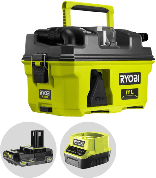 Ryobi RV1811-0 - Aspiratore solidi e liquidi portatile a batteria - 18V 2Ah