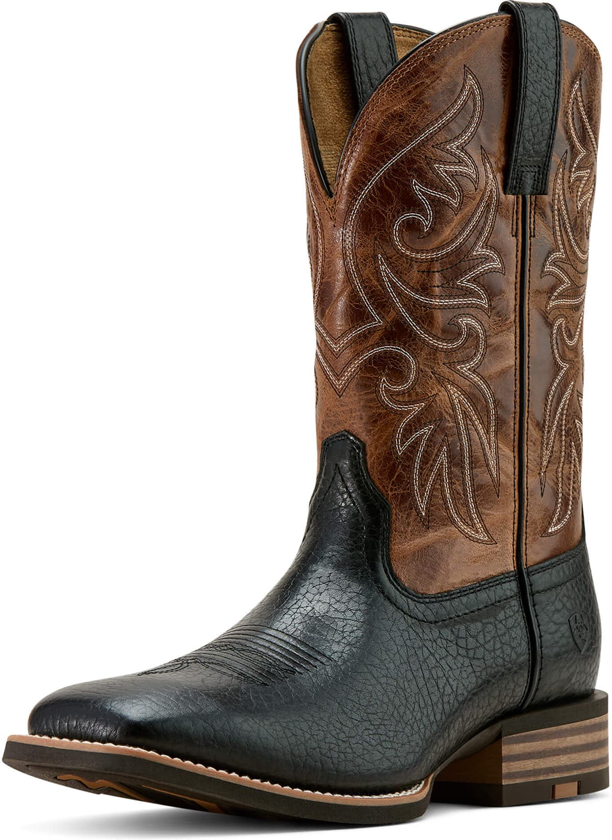 Men's Slingshot Cowboy Boots in Black Adobe Dark Tan, Size: 9.5 D / Medium by Ariat