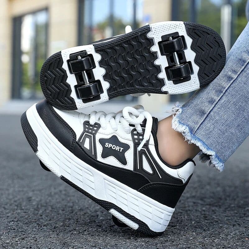 NONE Ultra-Light 4-Wheel Detachable Roller Skates for Kids Outdoor Casual Sneakers for Boys & Girls Sport Entertainment