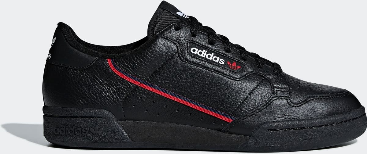 Sneaker ADIDAS ORIGINALS "CONTINENTAL 80", Herren, Gr. 38, bunt (core schwarz, scarlet, collegiate navy), Leder, Synthetik, Schuhe Sneaker core schwarz, scarlet, collegiate navy 38