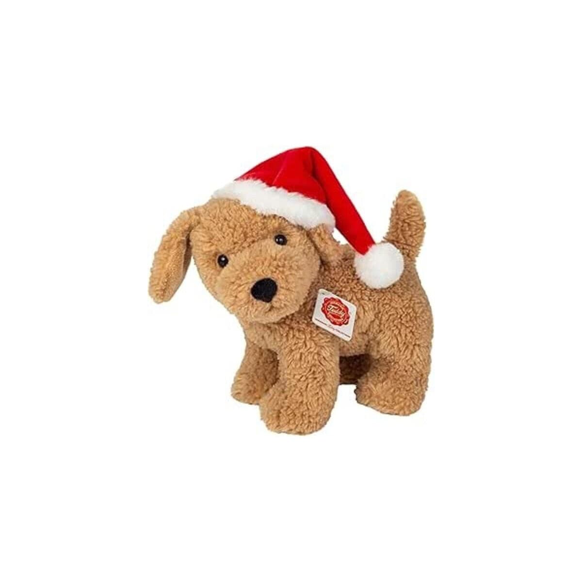 TeddyHermann-4004510946144, Hund mit Weihnachtsmütze, 20 cm