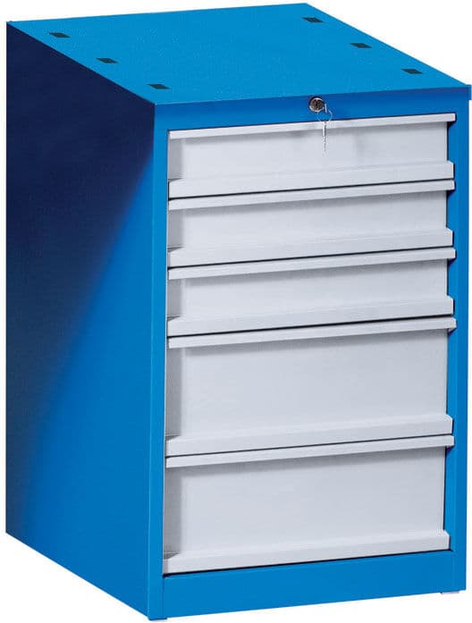 B2B Partner Szufladowa skrzynka narzędziowa do stołu warsztatowego GD, 5 szuflad, 510 x 592 x 810 mm, niebieska/szara