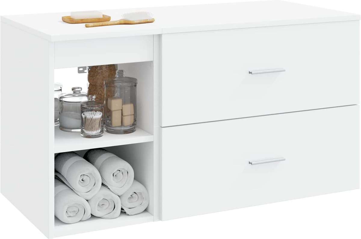 vidaXL Ensemble de mobilier de salle de bain 2 pc Blanc
