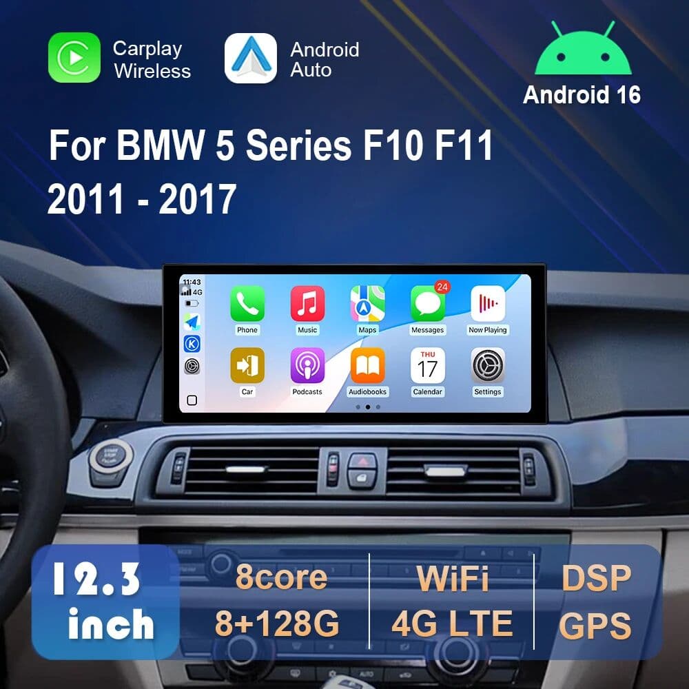 LIARO-NAVI Android 16 for BMW 5 Series F10 F11 2011 2012 - 2017 Car Multimedia Video Player Touch Screen Wireless Carplay GPS 4G Wifi GPS