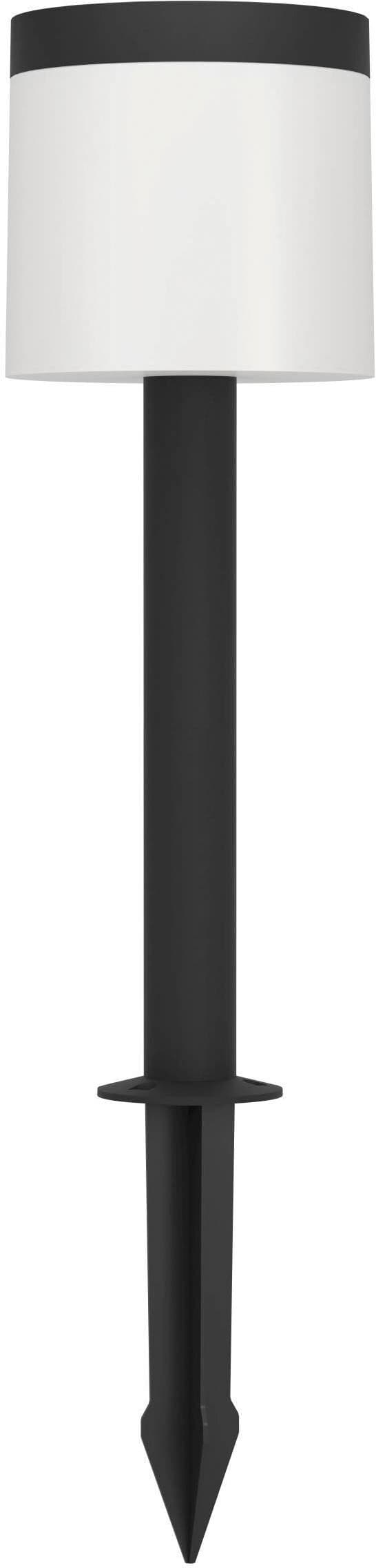 LED Solarleuchte EGLO "Pantete Solarleuchte, Außenlampe mit Erdspieß, Stehlampe außen, IP44", schwarz-weiß (schwarz), H:65cm Ø:17,5cm, Leuchten, LED Solarleuchte, Solarleuchte - H65 x Ø17,5 cm - schwarz - 7,5W inkl.