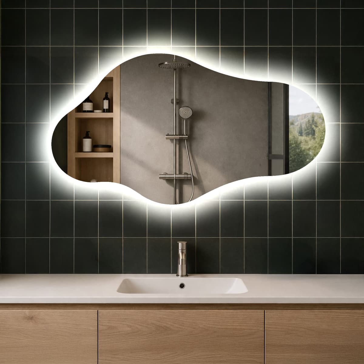 Artforma LED zrcadlo do koupelny s nepravidelným tvarem C221