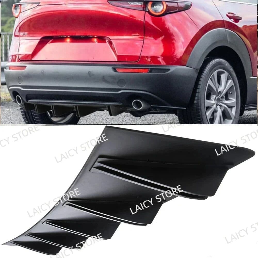 NONE LAICY For M-azda CX-30 CX-5 CX-50 CX-9 Car Rear Diffuser Shark Fins Bumper Splitter Chin Spoiler Lip Black Shunt Rear Bumper Lip