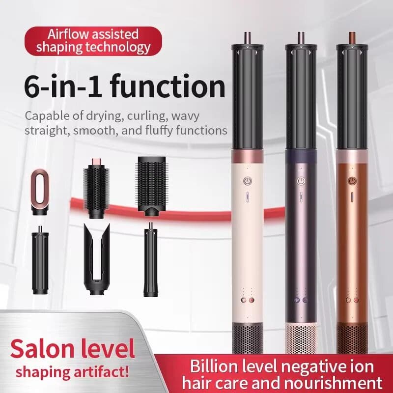 ZHUIYAN 2026 150000 RPM High Speed Hair Dryer 6 in 1 Styling Set with Straightener and Curling Iron