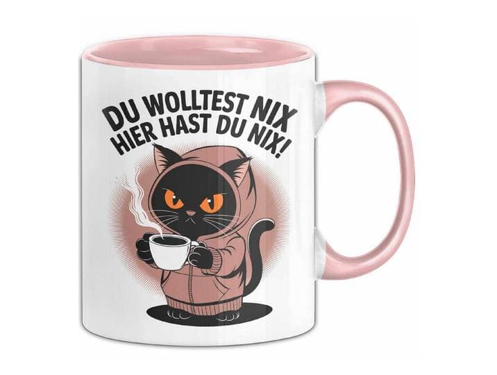 Trendation Tasse Sarkastische Katze Tasse Geschenk Lustige Geschenkidee Spruch Du Wol