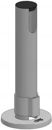 Grundstolpe i metall till SpacePole (45 mm rördiameter), 350 mm hög