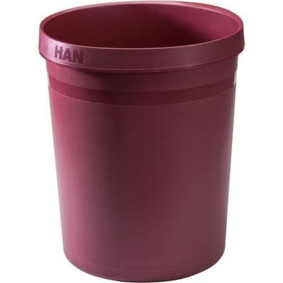 HAN Papierkorb Grip Karma 18 Liter rund RC-Kunststoff öko-rot Packung mit 15 Stück
