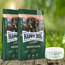Happy Dog Supreme Montana 2 x 10 kg + Happy Dog Futternapf *geschenkt**