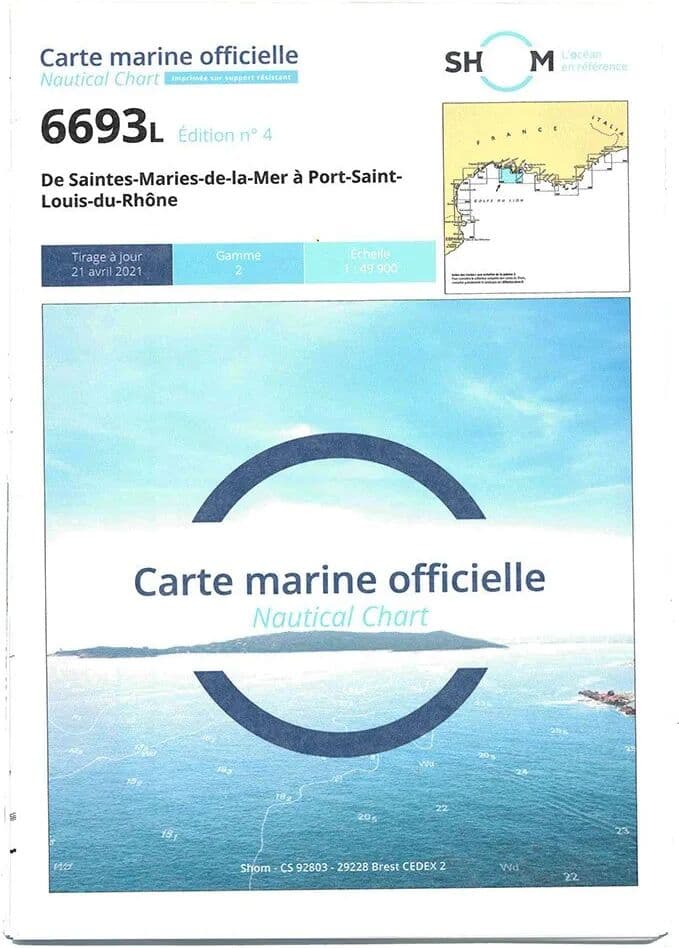 Plastimo Cartas Marinas De Agay Roadstead-monaco Shom 7409 L 84 x 120 cm