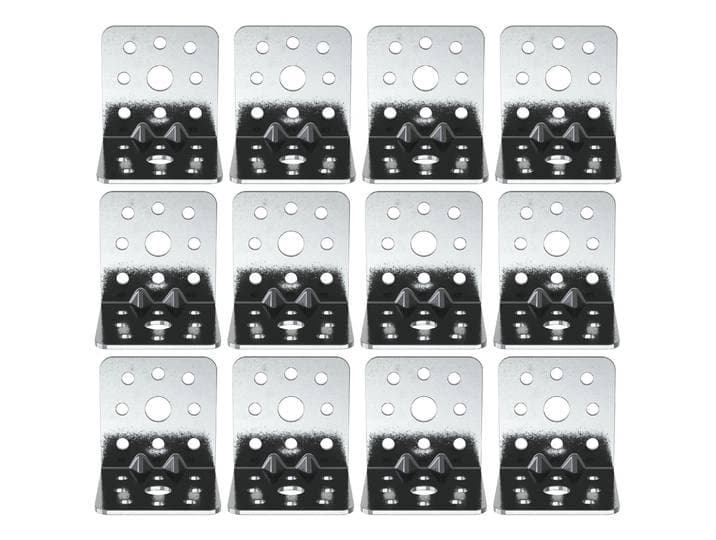 Winkelverbinder mit Sicke 4 x 4 cm 12er Set silber