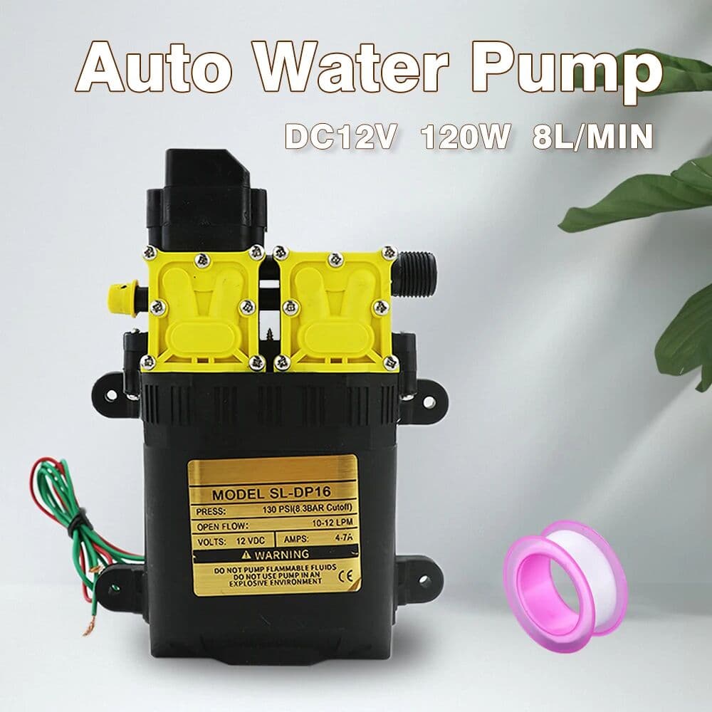 AICANTEK 12V DC High Pressure Agricultural Electric Water Pump 7A 10L/min Auto Water Sprayer Pumps Dual-Core Power Agricultural Electric