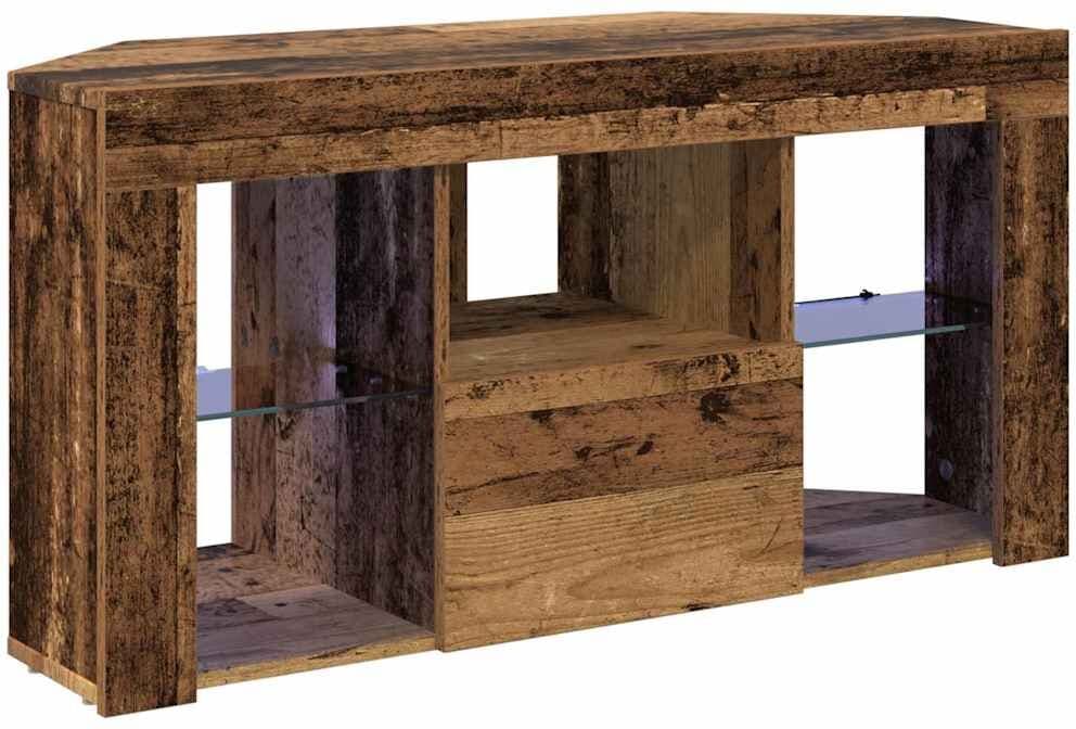 vidaXL Meuble TV LED d'Angle 100 x 40 x 50 cm Bois ancien
