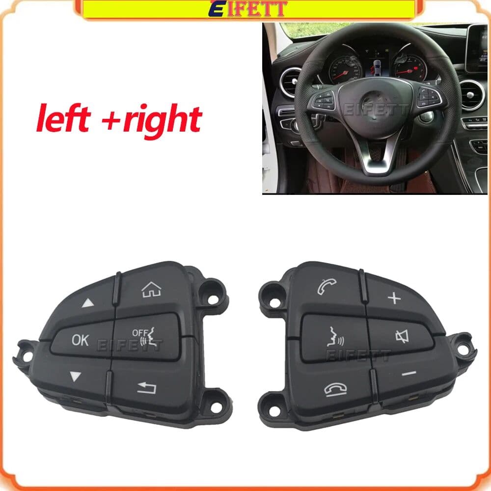 EIFETT Car Steering Wheel Switch Control Buttons Cover For Mercedes W205 S205 A205 C205  2014-2018  GLC Class W253 2016-2019