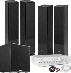 Komplet HiFi System SHF80B / 4x Gulv-højttalere inkl. Digital Forstærker + Kraft