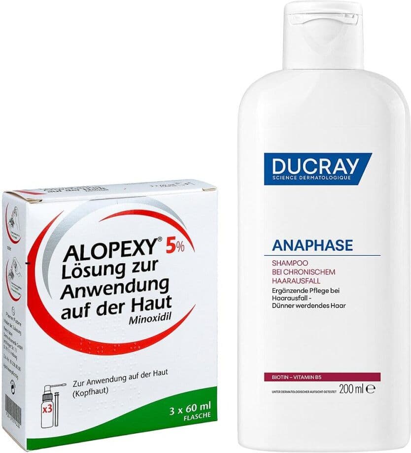 Ducray Alopexy 5% Lösung Männer 3x60 ml + Anaphase Shampoo 200 ml 1Set