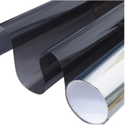Useful Little Things Large Format One Way Mirror Daytime Privacy Glass Film Solar Heat Reflective Roll black Silver 39.37 In X 49.21 Ft