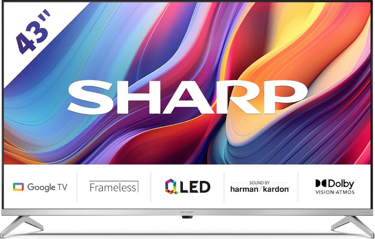 Sharp 43gp6265 Smart Tv 43 Pollici Risoluzione 4k Ultra Hd Display Qled Sistema Google Tv Colore Nero - 43gp6265