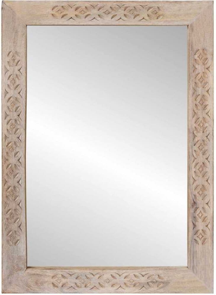 vidaXL miroir mural Blanc Blanchi 70 x 50 cm Rectangulaire