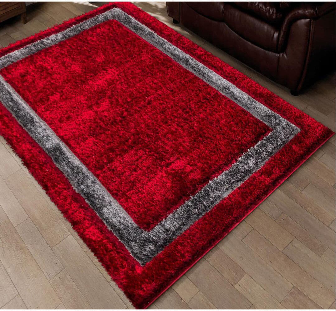Canora Grey Trani Extra Large Thick Red Shaggy Rugs Soft Area Carpet Living Room Bedroom Hallway Runner Red Rectangle 80 x 150cm