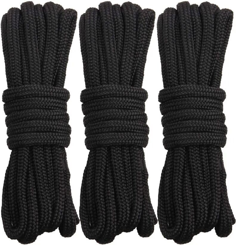 NONE 1PC/3PCS Black Double Braid Nylon Dockline Dock Line Mooring boat Rope Anchoring Docking Rope length 16.5feet 25feet 50feet