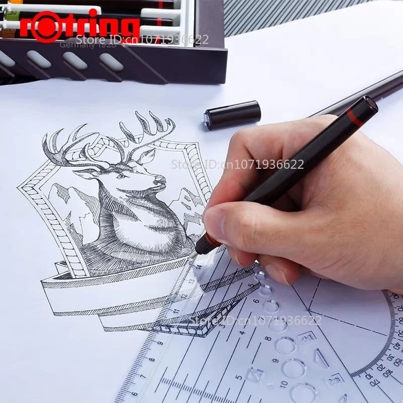 NONE German Rotring Original Isograph Syringe Pen 0.2/0.3mm Drawing Pen Professional Hand-drawing Engineer Design Art Student Pen