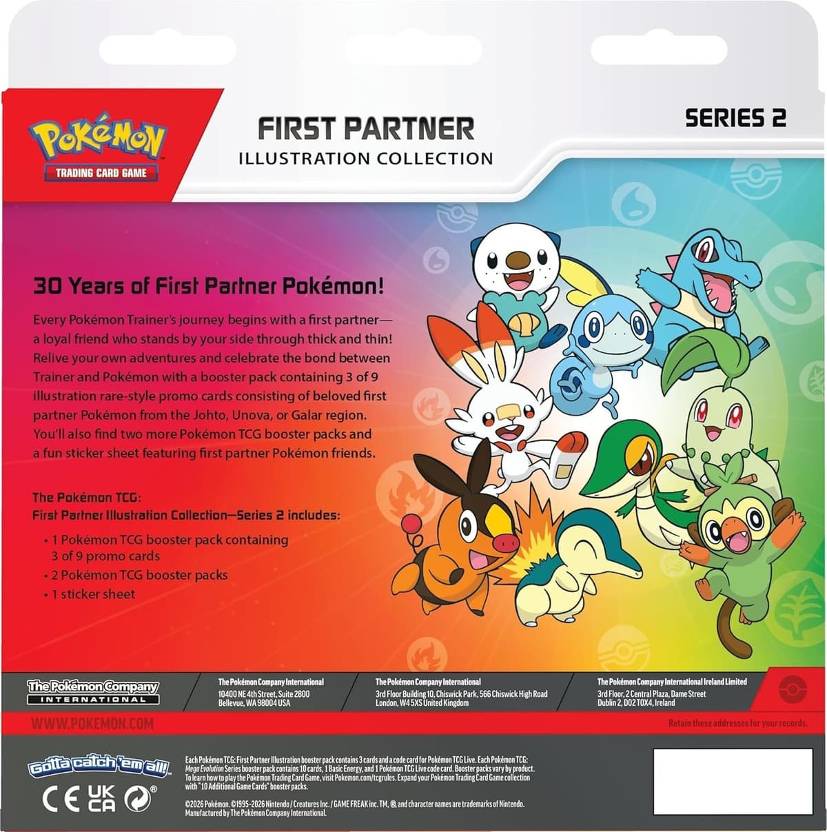 Pokémon TCG: First Partner Illustration Collection—Series 2 (3 Promo Cards, 2 Booster Packs, 1 Sticker Sheet)